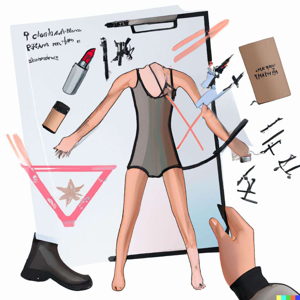 a representation of anxiety, fashion design sketch